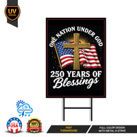 America 250 Anniversary 250 YEARS Protest Yard Sign - Anti-Trump, No Kings In America, Pro Democracy, Resist Fascism Sign with Metal H-Stake