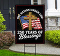 America 250 Anniversary 250 YEARS Protest Yard Sign - Anti-Trump, No Kings In America, Pro Democracy, Resist Fascism Sign with Metal H-Stake