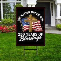 America 250 Anniversary 250 YEARS Protest Yard Sign - Anti-Trump, No Kings In America, Pro Democracy, Resist Fascism Sign with Metal H-Stake