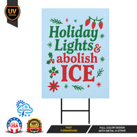 Resist Fascism Christmas Protest Yard Sign - Anti-Trump, No Kings In America, Protect Democracy, Anti Fascist Yard Sign with Metal H-Stake