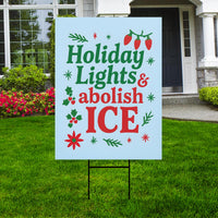 Resist Fascism Christmas Protest Yard Sign - Anti-Trump, No Kings In America, Protect Democracy, Anti Fascist Yard Sign with Metal H-Stake