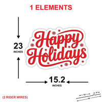 Happy Holidays Santa Yard Sign, Outdoor Christmas Lawn Decorations with Stakes, Classic Holiday Garden Welcome Sign for Home & Patio Décor