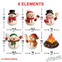 Christmas Snowman Campfire Yard Signs, Outdoor Lawn Decorations with Stakes, Cute Holiday Garden Décor for Winter Party & Patio Display