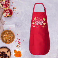 Personalized Christmas Cookie Crew Apron, Adjustable Neck, Full-Length Custom Christmas Kitchen Apron with Pockets, Christmas Mom Gift