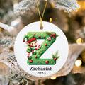 Elf Name Ornament, Custom Letter Christmas Ornament, Personalized Kids Ornament 2025, Letter Name Ceramic Ornament, Holiday Keepsake Gift