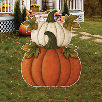 Pumpkin Garden Stake, Welcome Fall Yard Sign, Outdoor Harvest Pumpkin Lawn Décor for Thanksgiving, Halloween & Autumn Patio Decoration