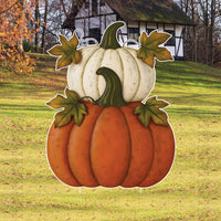 Pumpkin Garden Stake, Welcome Fall Yard Sign, Outdoor Harvest Pumpkin Lawn Décor for Thanksgiving, Halloween & Autumn Patio Decoration