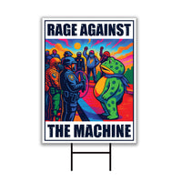 Portland Frog Anti-ICE Protest Yard Sign - Anti-Trump, No Kings In America, Protect Democracy, Resist Fascism Yard Sign with Metal H-Stake