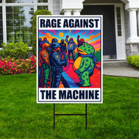 Portland Frog Anti-ICE Protest Yard Sign - Anti-Trump, No Kings In America, Protect Democracy, Resist Fascism Yard Sign with Metal H-Stake