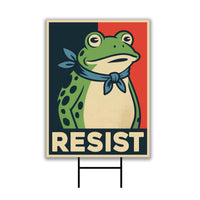 Portland Frog Anti-ICE Protest Yard Sign - Anti-Trump, No Kings In America, Protect Democracy, Resist Fascism Yard Sign with Metal H-Stake