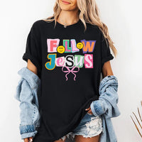 Follow Jesus Shirt, Coquette Jesus Shirt, Christian Tee, Preppy Jesus Shirt