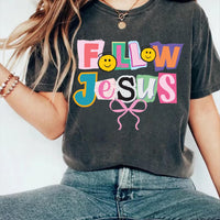 Follow Jesus Shirt, Coquette Jesus Shirt, Christian Tee, Preppy Jesus Shirt