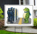 Portland Frog Anti-ICE Protest Yard Sign - Anti-Trump, No Kings In America, Protect Democracy, Resist Fascism Yard Sign with Metal H-Stake