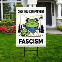 Portland Frog Anti-ICE Protest Yard Sign - Anti-Trump, No Kings In America, Protect Democracy, Resist Fascism Yard Sign with Metal H-Stake
