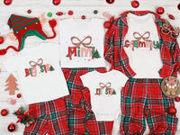 Custom Preppy Family Christmas Shirt, Personalized Name Xmas Shirt, Matching Holiday Tee