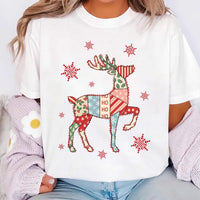 Christmas Reindeer Shirt, Preppy Christmas Coquette Shirt, Retro Xmas Tee