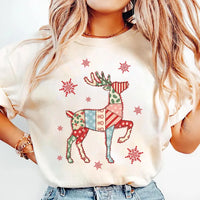 Christmas Reindeer Shirt, Preppy Christmas Coquette Shirt, Retro Xmas Tee