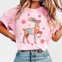 Christmas Reindeer Shirt, Preppy Christmas Coquette Shirt, Retro Xmas Tee