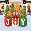 Christmas Mason Jar Yard Signs, NOEL & JOY Holiday Stakes for Outdoor Lawn, Gingerbread Xmas Garden Décor for Patio, Pathway, Home Display