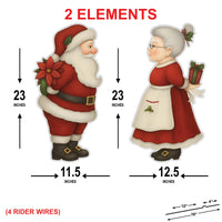 Kissing Santa & Mrs. Claus Yard Signs, Outdoor Christmas Lawn Decorations with Stakes, Holiday Garden Décor for Patio, Walkway Display