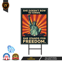 Democracy Has No Kings Yard Sign - No Kings In America Protest Sign, Anti-Trump, Resist Racism, Resist Fascism Yard Sign with Metal H-Stake