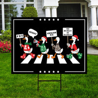 Resistance Silly Goose Christmas Protest Yard Sign, Anti-Trump, No Kings In America, Protect Democracy, Anti Fascist Sign with Metal H-Stake