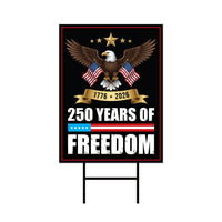 America 250 Anniversary 250 YEARS Protest Yard Sign - Anti-Trump, No Kings In America, Pro Democracy, Resist Fascism Sign with Metal H-Stake