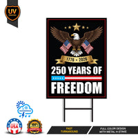 America 250 Anniversary 250 YEARS Protest Yard Sign - Anti-Trump, No Kings In America, Pro Democracy, Resist Fascism Sign with Metal H-Stake