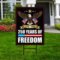 America 250 Anniversary 250 YEARS Protest Yard Sign - Anti-Trump, No Kings In America, Pro Democracy, Resist Fascism Sign with Metal H-Stake