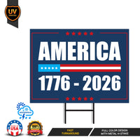 America 250 Anniversary 250 YEARS Protest Yard Sign - Anti-Trump, No Kings In America, Pro Democracy, Resist Fascism Sign with Metal H-Stake
