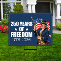 America 250 Anniversary 250 YEARS Protest Yard Sign - Anti-Trump, No Kings In America, Pro Democracy, Resist Fascism Sign with Metal H-Stake