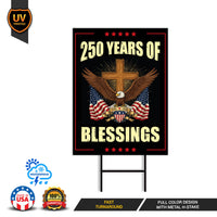 America 250 Anniversary 250 YEARS Protest Yard Sign - Anti-Trump, No Kings In America, Pro Democracy, Resist Fascism Sign with Metal H-Stake