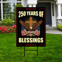 America 250 Anniversary 250 YEARS Protest Yard Sign - Anti-Trump, No Kings In America, Pro Democracy, Resist Fascism Sign with Metal H-Stake