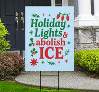 Resist Fascism Christmas Protest Yard Sign - Anti-Trump, No Kings In America, Protect Democracy, Anti Fascist Yard Sign with Metal H-Stake