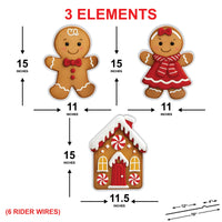 Gingerbread Couple with House Yard Signs, Christmas Outdoor Decorations with Stakes, Holiday Lawn & Garden Décor for Winter Home Display