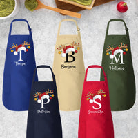 Personalized Matching Christmas Apron, Adjustable Neck, Full-Length Custom Christmas Kitchen Apron with Pockets, Christmas Mom Gift
