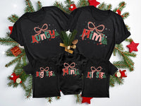 Custom Preppy Family Christmas Shirt, Personalized Name Xmas Shirt, Matching Holiday Tee