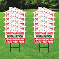 Custom Christmas Lights Installation Yard Sign, Waterproof Corrugated Plastic - Ideal for Commercial & Residential Holiday Lighting Services