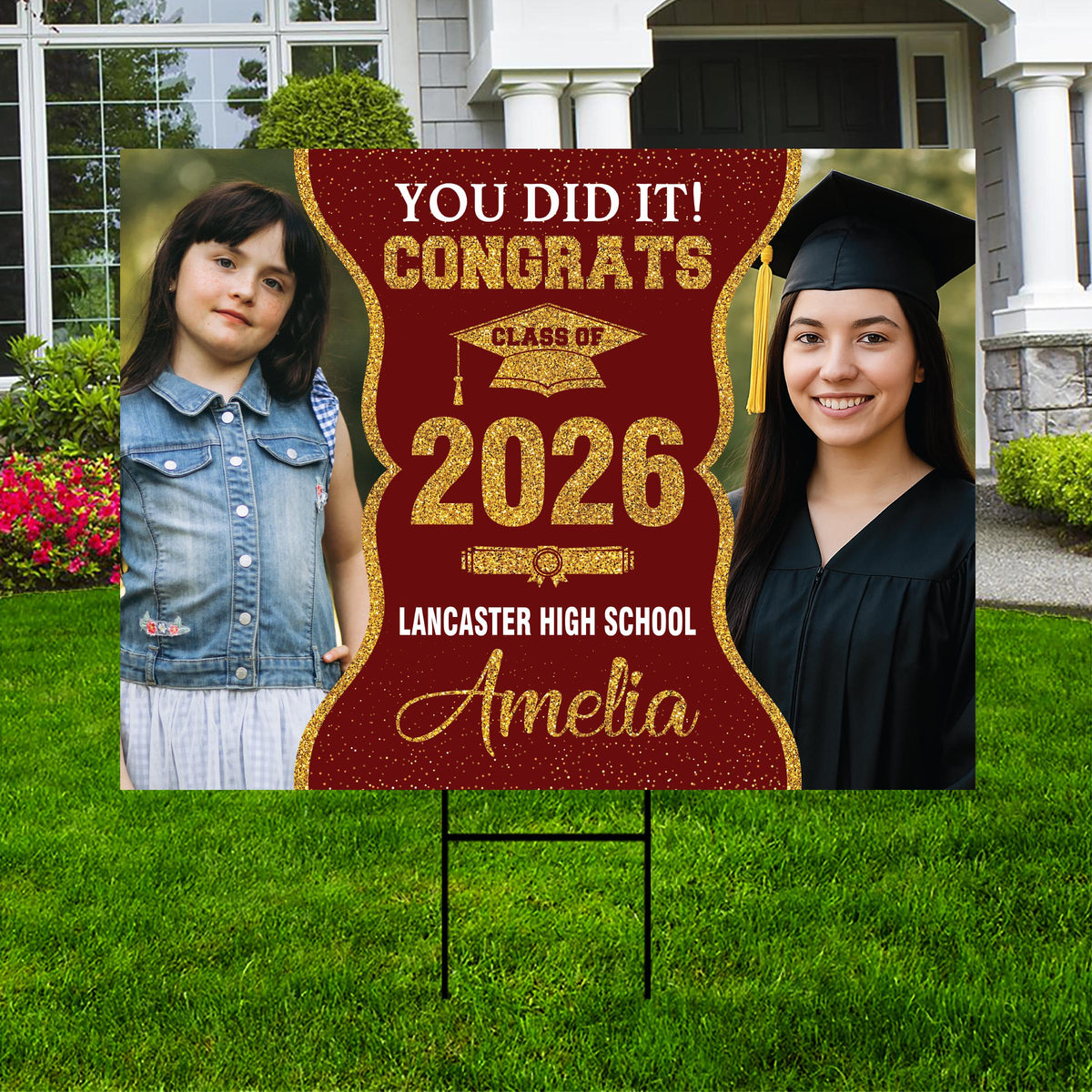 Personalized Graduation Yard Sign 2026 with Photo, Graduate Picture Si ...