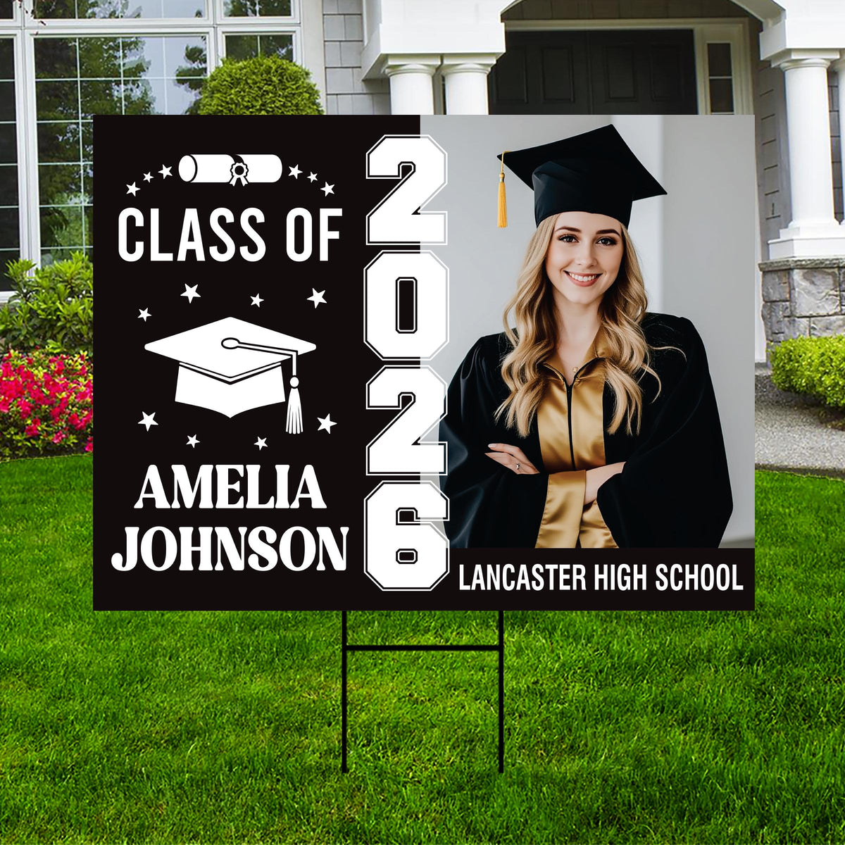 Personalized Graduation Yard Sign 2026 with Photo, Graduate Picture Si ...