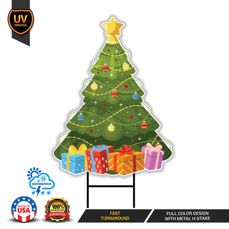 Christmas Tree Yard Sign Voila Print Inc