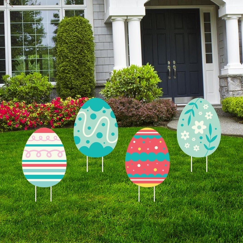 Easter 2024 Egg Yard Sign Decorations