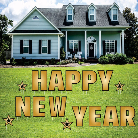 Happy New Year Yard Sign