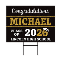 Personalized College Graduation Yard Sign 2026, College Logo Sign, Custom Graduate School College University Yard Sign with Metal H-Stake