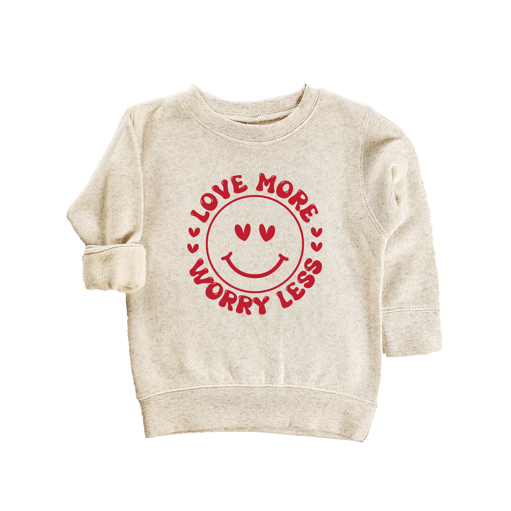 Valentine's Day Baby Shirt, Love More Worry Less Baby Outfit