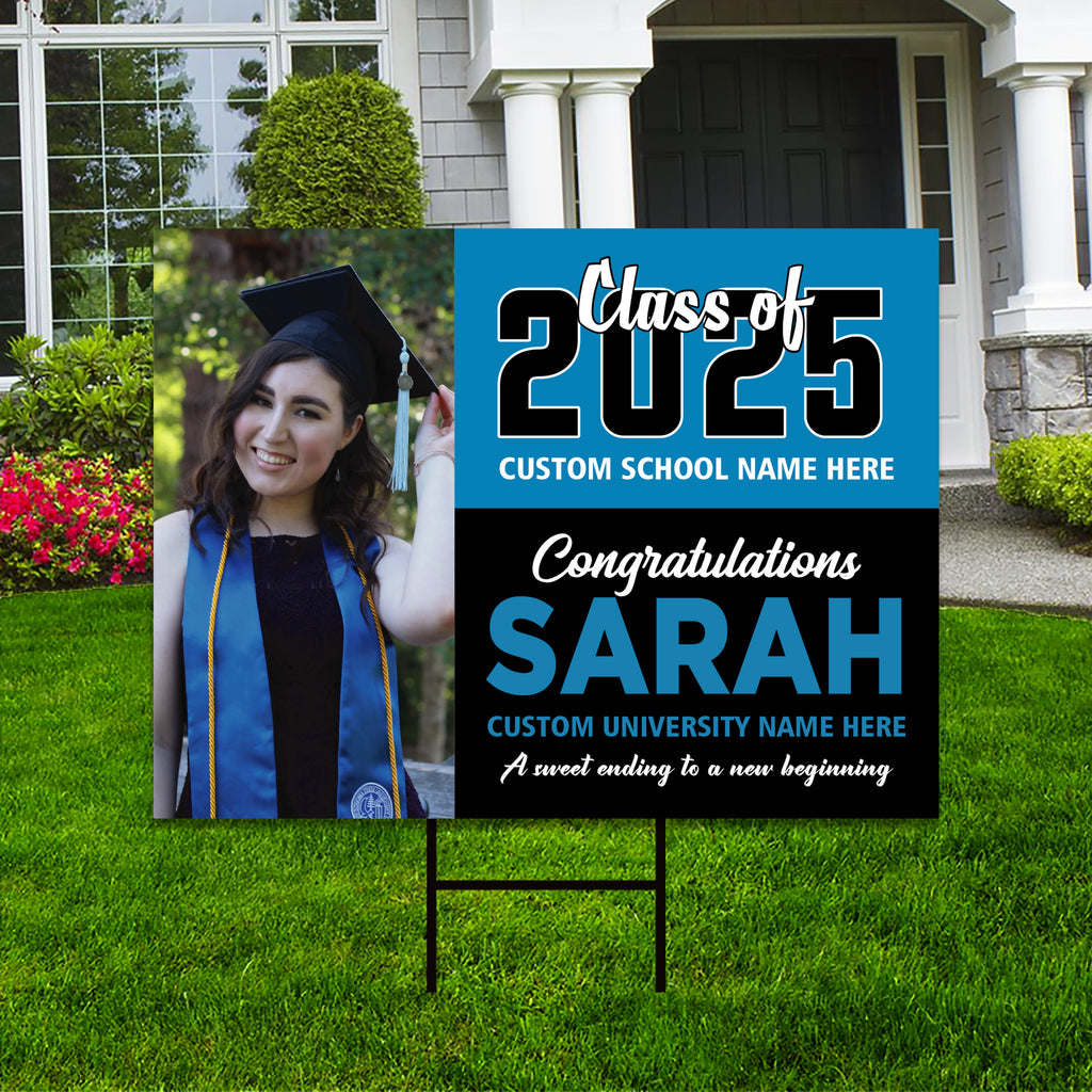 Personalized Graduation Yard Sign 2025 with Photo Grad Sign, Class o Yard Signs For Graduation 2025