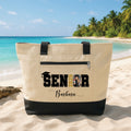 Senior 2026 Personalized Photo Tote Bag with Zipper, Custom Graduation Picture Canvas Bag, Class of 2026 Grad Gift, Senior Name Tote