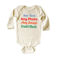 Personalized Baby Bodysuit, Baby Shirt, Toddler Sweatshirt, Custom Children Photo & Text Outfit, Create Your Own Design, Girls Boys Clothing