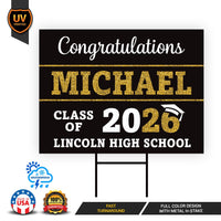 Personalized College Graduation Yard Sign 2026, College Logo Sign, Custom Graduate School College University Yard Sign with Metal H-Stake