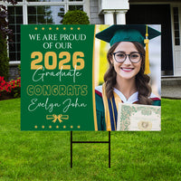 Personalized Graduation Yard Sign 2026 with Photo - Grad Sign, Class of 2026, Custom Graduation 2026 Yard Sign with Metal H-Stake